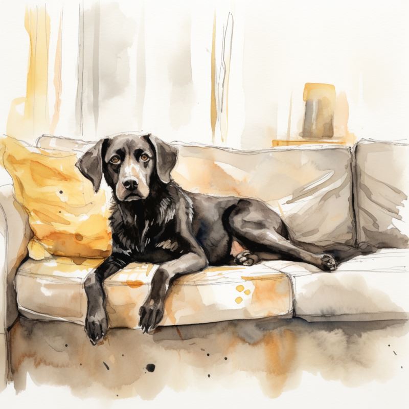 vadrgvet a dog sitting on the sofa loose watercolor sketch mil 1908d83d 2ce7 40ac bb42 b159658cad07