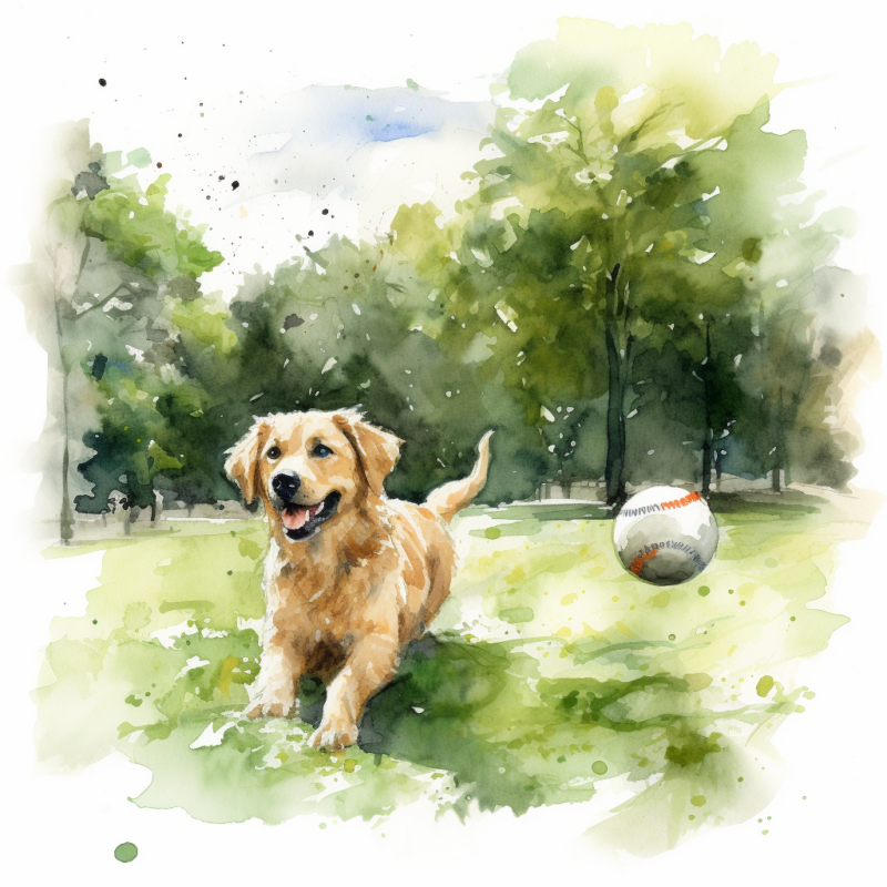a dog playing in the park