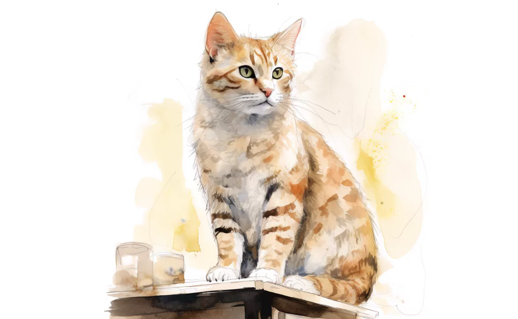 Senior cat painting