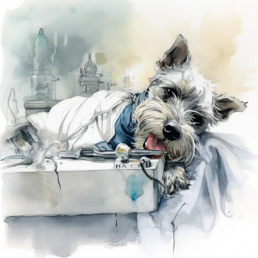 small grey terrier laying on a dental table under anesthe 287dd832 20ca 493c b514 2cda72d364e6.png