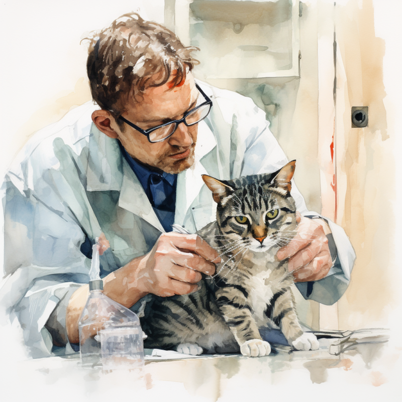 vadrgvet a veterinarian examining a cats eye loose watercolor s 5a5d9e6a f915 4cdf b214 bd07771bd7dc