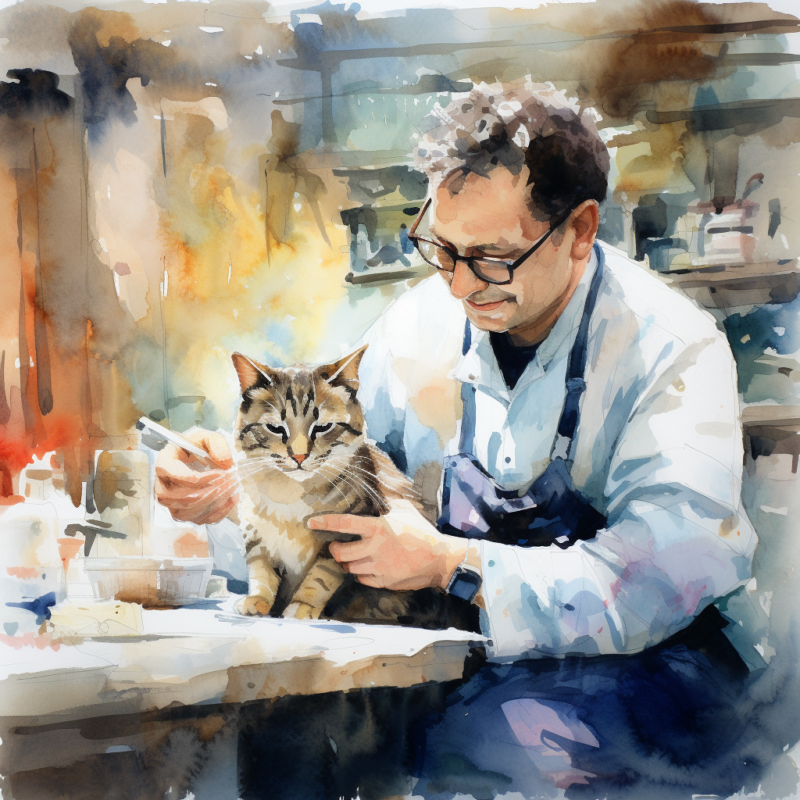 vadrgvet a veterinarian petting a cat loose watercolor sketch m 63e216a2 481f 4609 87f0 1e1fde7d430e