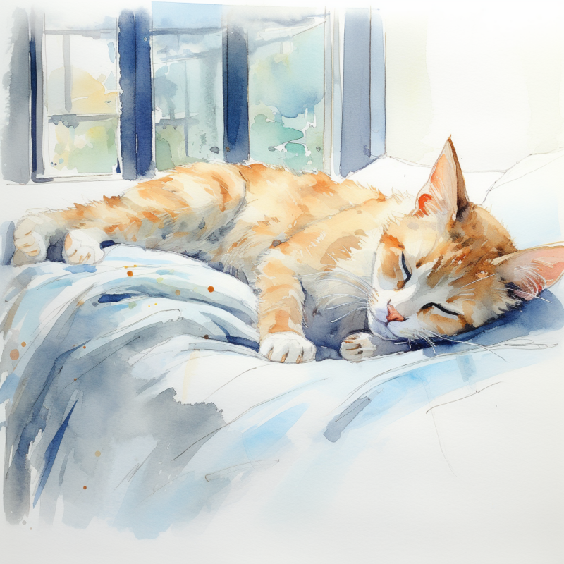vadrgvet a weak cat lying on a hospital bed loose watercolor sk 70aa4d7d f8d3 4914 aa01 bb9bd73f9be3
