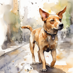 A painting of a dog.