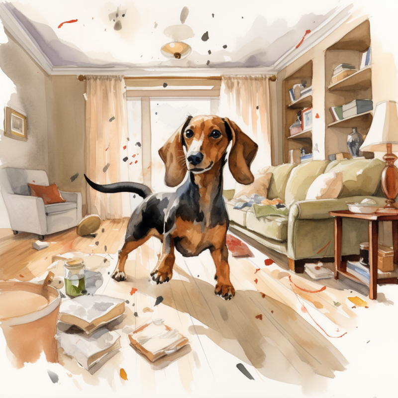 vadrgvet a daschund playing in the living room loose watercolor 0dbff614 f91a 469f 8cb7 4f7a34c69bfb