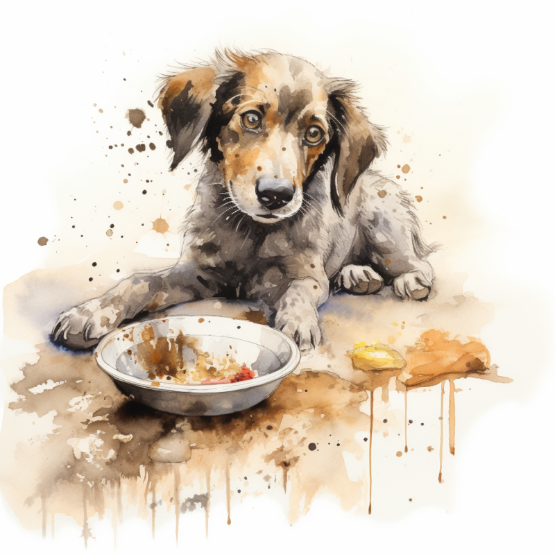 vadrgvet a dog having its dog food meal loose watercolor sketc c9a29fa5 6cd5 491d aa37 e014bf1096d0